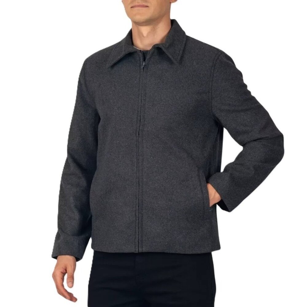 Alpine Swiss Grant Wool Blend Gray Full Zip Bomber Jacket -- Medium 36/38 NWOT - Picture 4 of 8